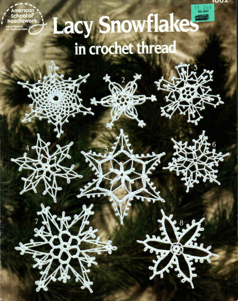 American School of Needlework #1062 – Lacy Snowflakes in Crochet Thread (1988)