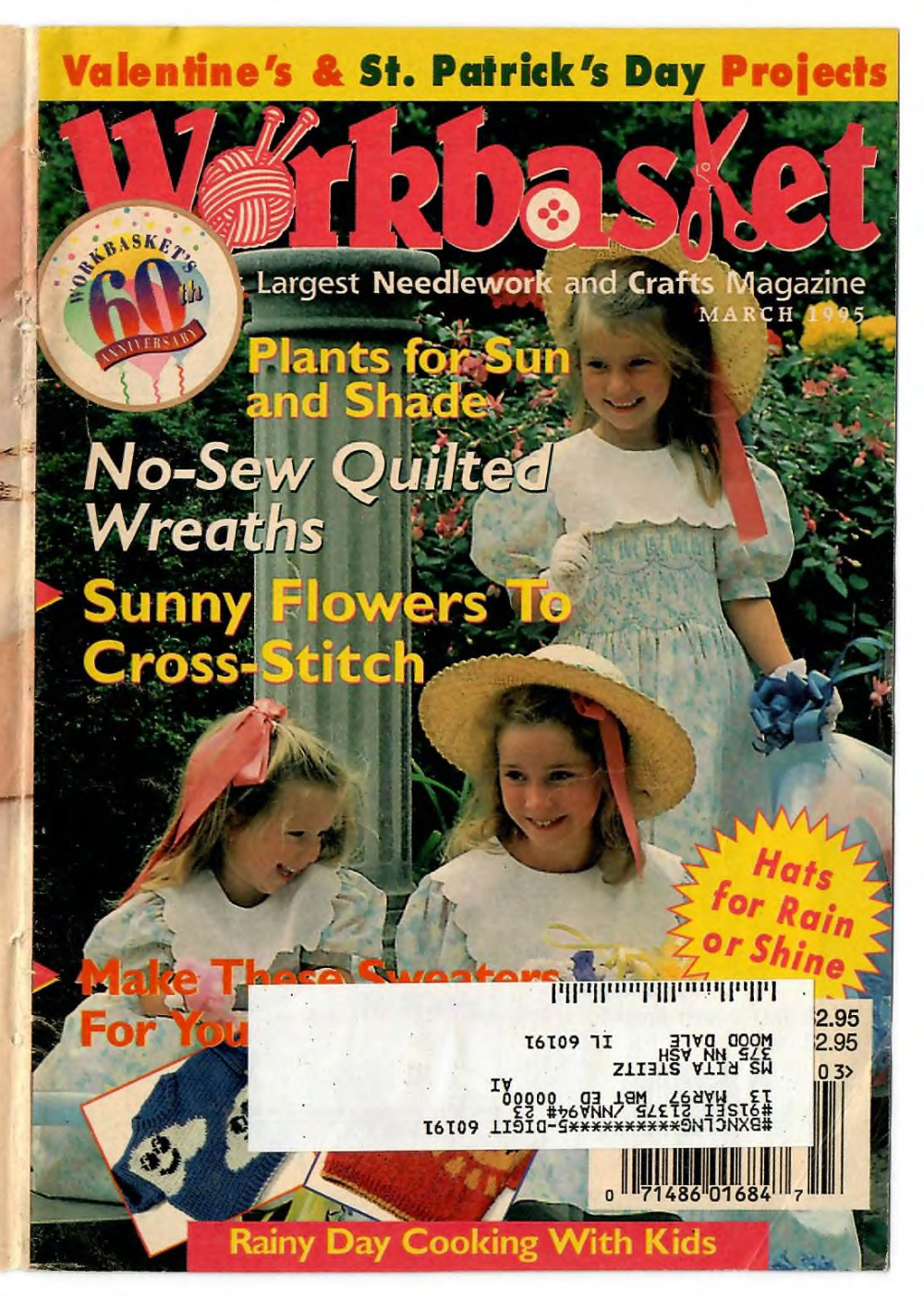 Workbasket (Largest Needlework and Crafts Magazine), February/March 1995 (Volume 60, Number 3) – 60th Anniversary Issue