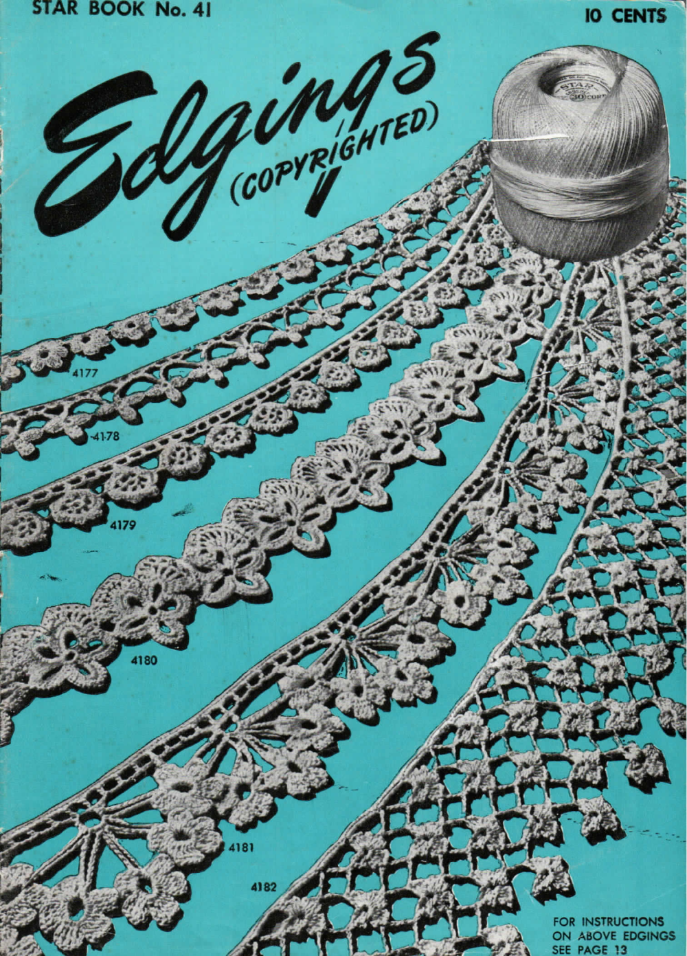 American Thread Company Star Book No. 41 – Edgings (Copyrighted) 1946